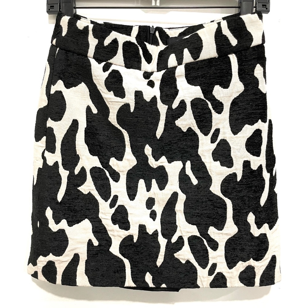 ZARA Office A-line Straight Black & White Skirt